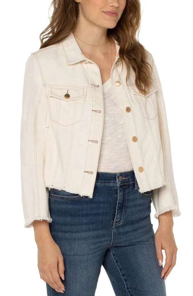 Liverpool Los Angeles ECO TRUCKER JACKET WITH WIDE SLEEVES Antique Ecru Women JEAN JACKETS
