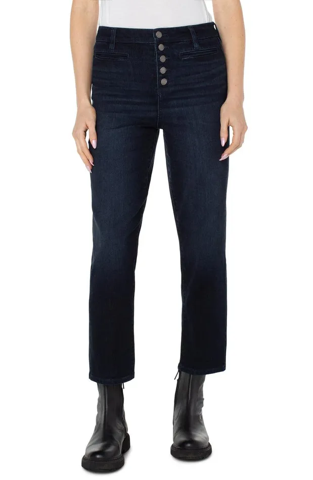 Liverpool Los Angeles KENNEDY CROP HIRISE WITH EXPOSED BUTTON FLY Piedmont Women HIRISE