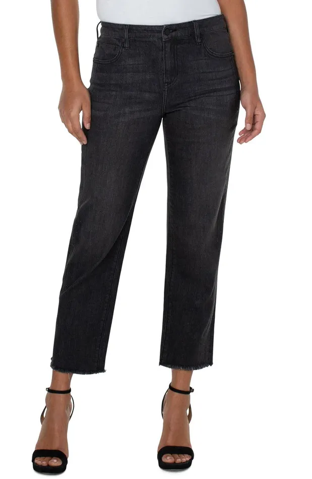 Liverpool Los Angeles KENNEDY CROP STRAIGHT WITH FRAY HEM Crystalline Women CROPS