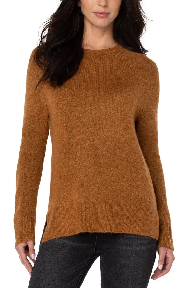 Liverpool Los Angeles RAGLAN SWEATER WITH SIDE SLITS Autumn Heather Women SWEATERS