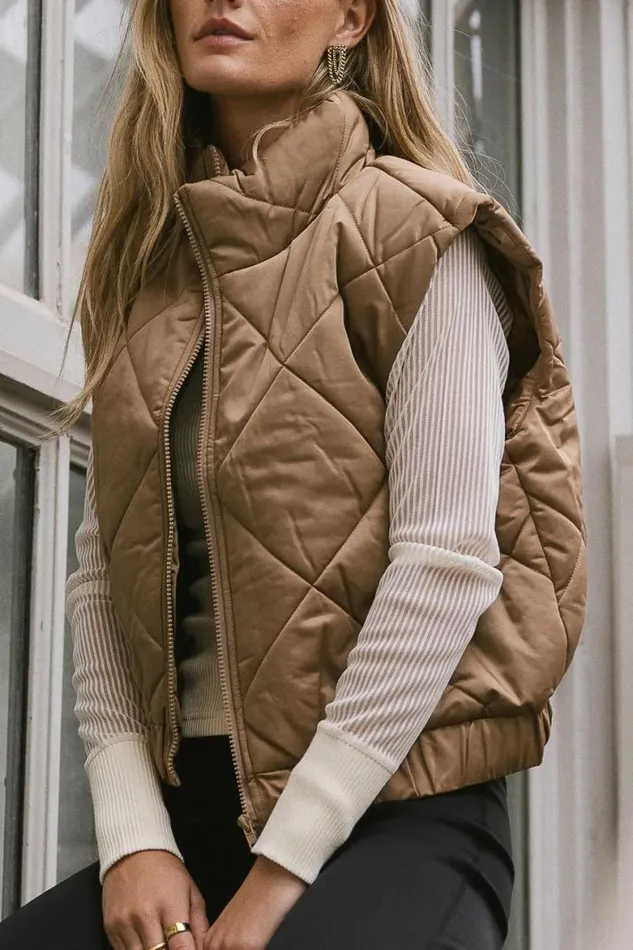 Maeve Puffer Vest In Mocha Mocha Women Bohme Tops