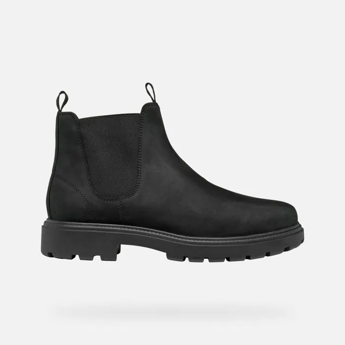Man Geox Ankle Boots SPHERICA EC7 MAN Black Chelsea Boots Black