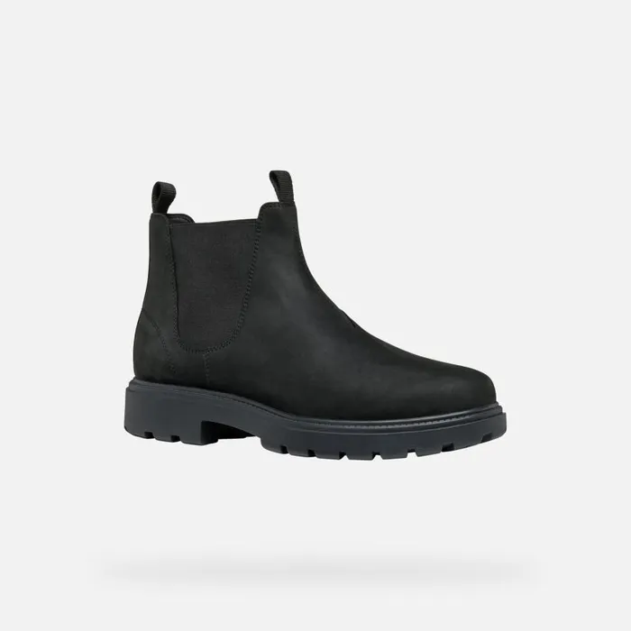 Man Geox Ankle Boots SPHERICA EC7 MAN Black Chelsea Boots Black