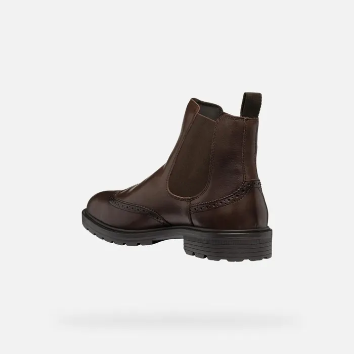 Man Geox Ankle Boots WALK PLEASURE C MAN Coffee Chelsea Boots Coffee