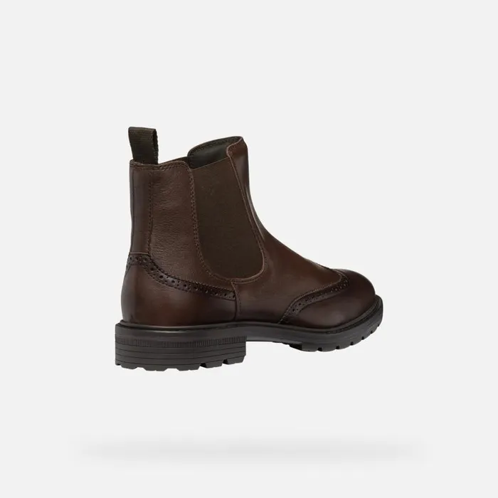 Man Geox Ankle Boots WALK PLEASURE C MAN Coffee Chelsea Boots Coffee