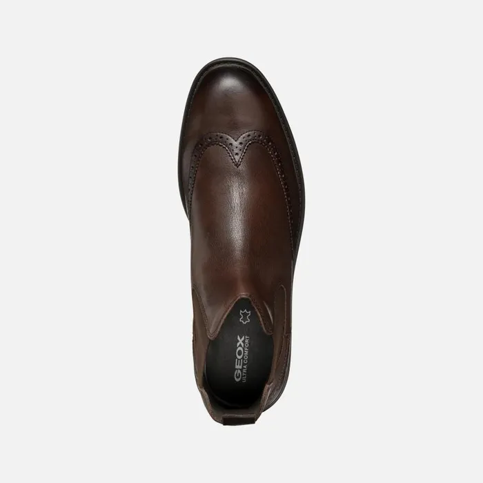 Man Geox Ankle Boots WALK PLEASURE C MAN Coffee Chelsea Boots Coffee