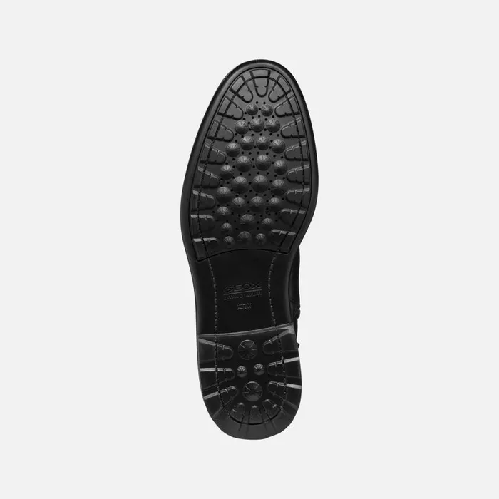 Man Geox Ankle Boots WALK PLEASURE MAN Black Ankle Boots With Laces Black