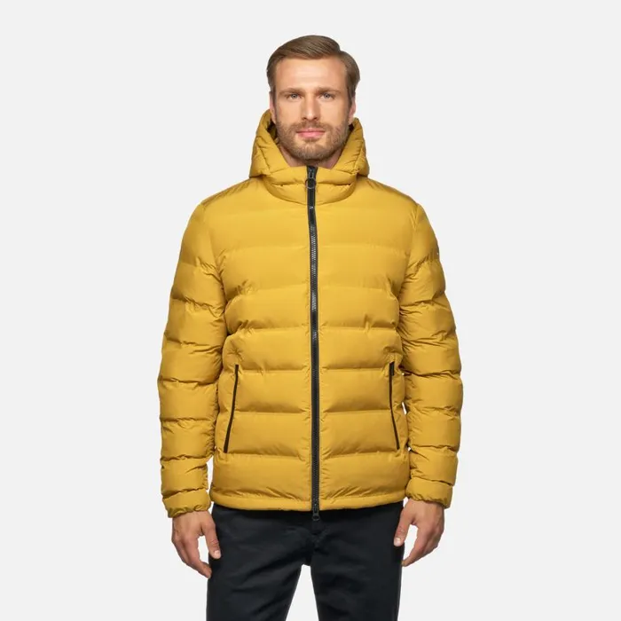 Man Geox Jackets SPHERICA MAN Harvest Gold Short Parka Harvest Gold