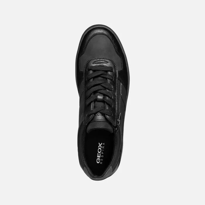 Man Geox Sneakers ELVER MAN Black Low Top Sneakers Black