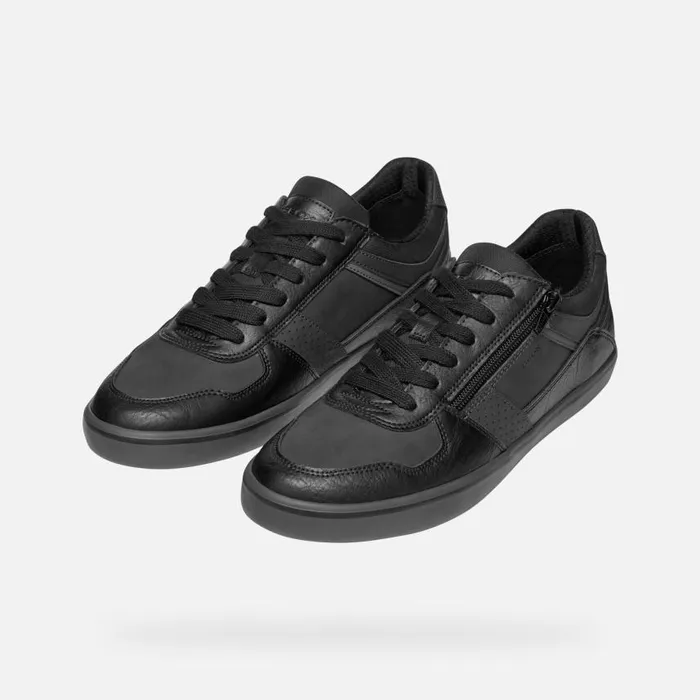Man Geox Sneakers ELVER MAN Black Low Top Sneakers Black