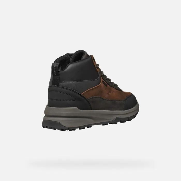 Man Geox Sneakers STERRATRAIL GRIP ABX MAN Dark Coffee Waterproof Trainers Dark Coffee