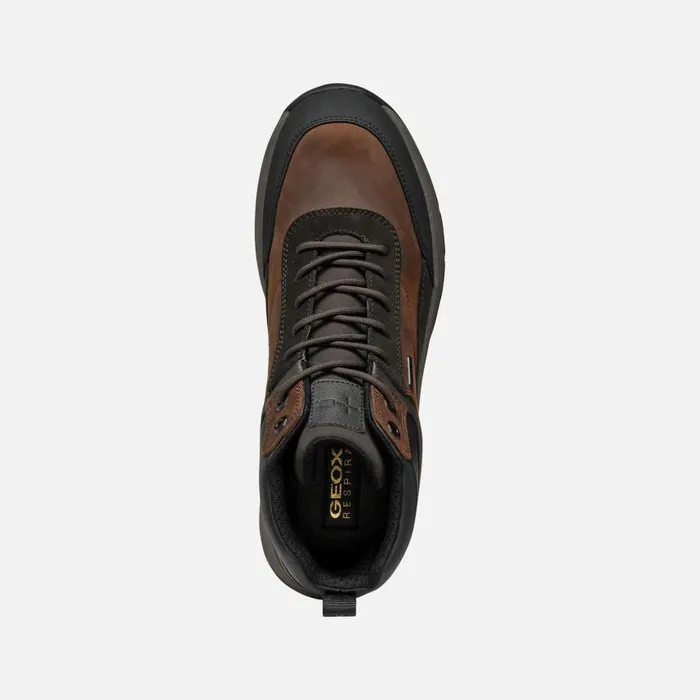 Man Geox Sneakers STERRATRAIL GRIP ABX MAN Dark Coffee Waterproof Trainers Dark Coffee