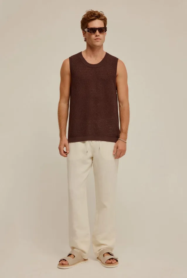 Man Venroy Tanks Crochet Border Tank