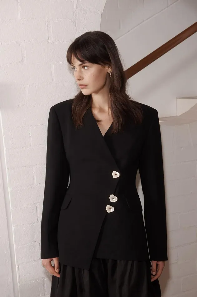 Mastermind Blazer Black Women Aje Blazers Jackets 038 Coats