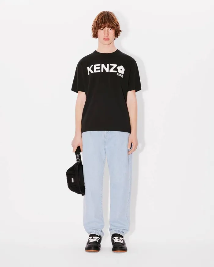 Men 039Boke Flower 20039 Oversized Tshirt In Cotton Black Kenzo Tshirts And Polos