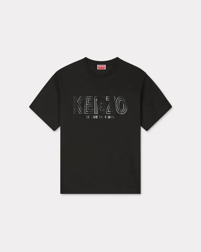 Men 039KENZO Archive 1970039 Oversized Tshirt In Cotton Black Kenzo Tshirts And Polos