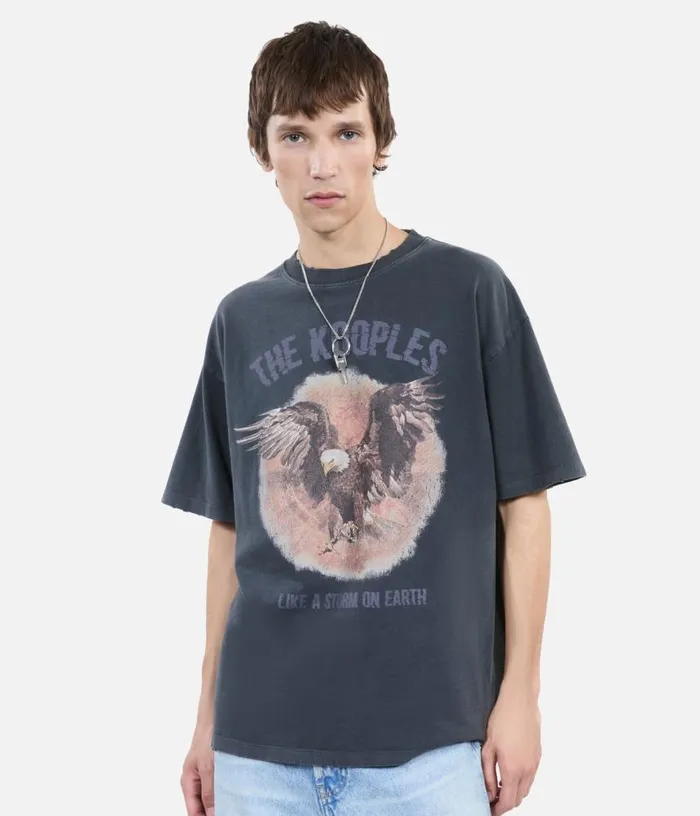 Men Black Tshirt With Serigraphy THE KOOPLES Knits and Tees