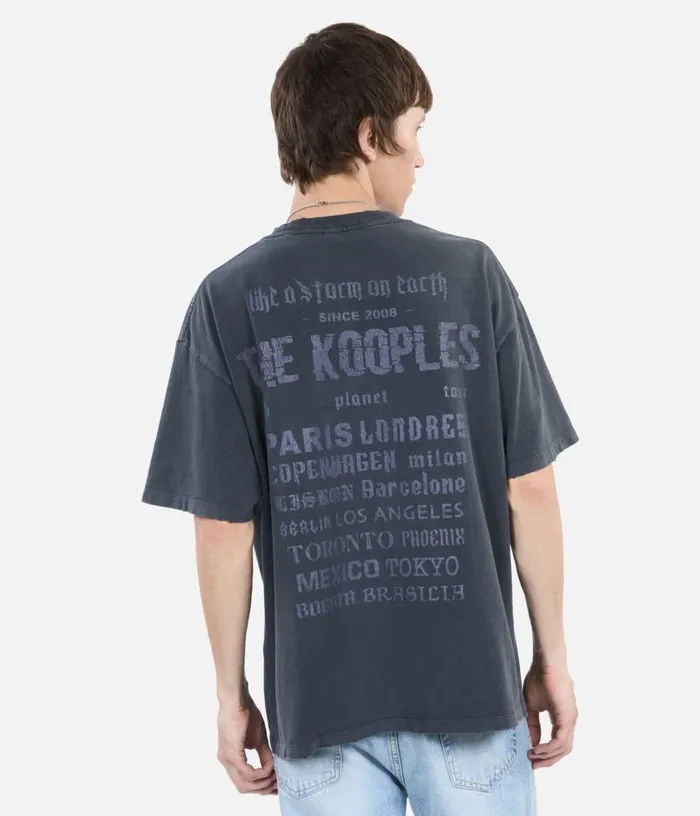 Men Black Tshirt With Serigraphy THE KOOPLES Knits and Tees