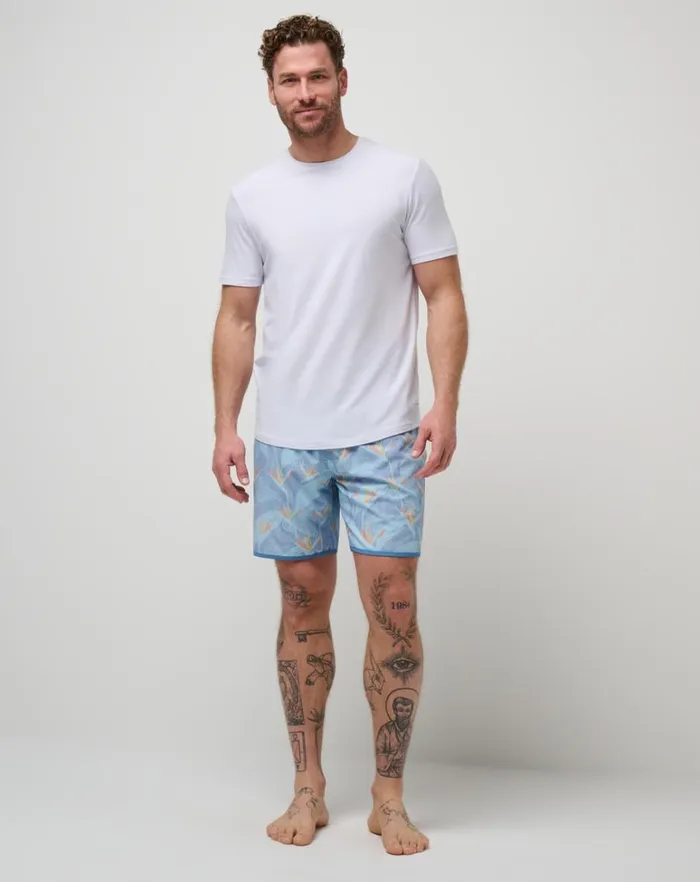Men Boardshorts TravisMathew LAVA TUNNELS BOARDSHORT Heather Quiet Harbor Men Boardshorts TravisMathew LAVA TUNNELS BOARDSHORT Heather Quiet Harbor