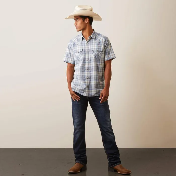 Men Button Down Shirts Ariat Halterman Retro Fit Shirt White Asparagus Men Button Down Shirts Ariat Halterman Retro Fit Shirt White Asparagus