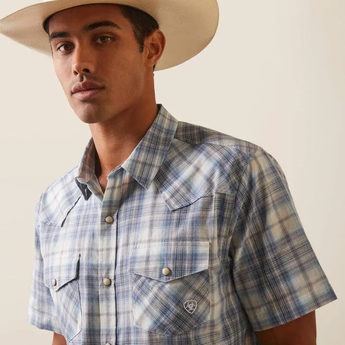Men Button Down Shirts Ariat Halterman Retro Fit Shirt White Asparagus Men Button Down Shirts Ariat Halterman Retro Fit Shirt White Asparagus