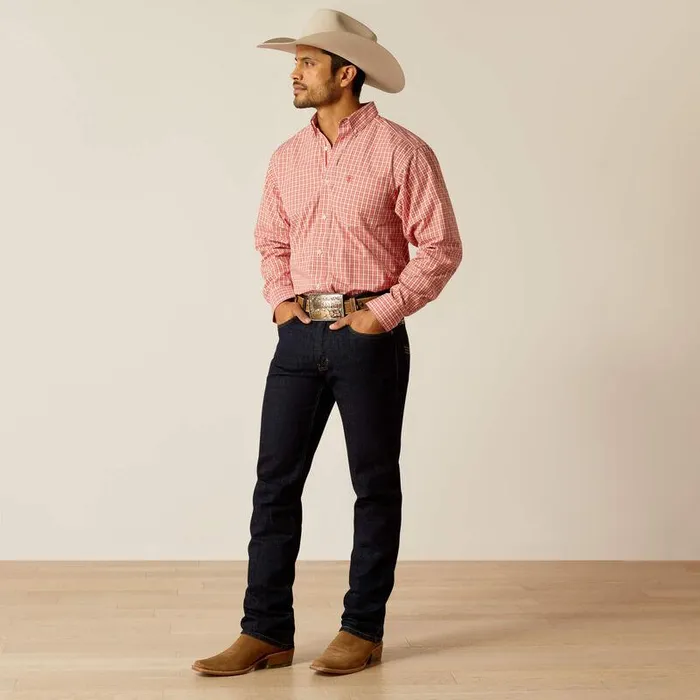 Men Button Down Shirts Ariat Pro Series Roscoe Classic Fit Shirt Red