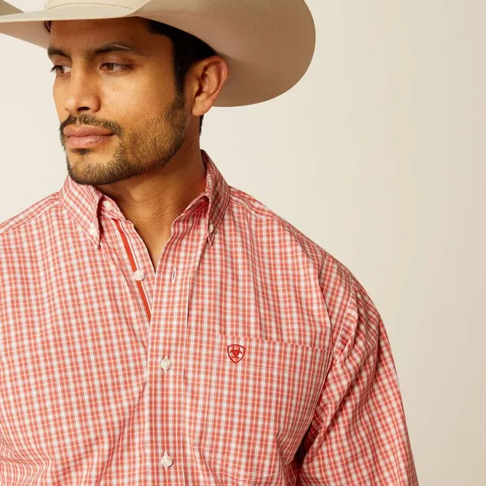 Men Button Down Shirts Ariat Pro Series Roscoe Classic Fit Shirt Red