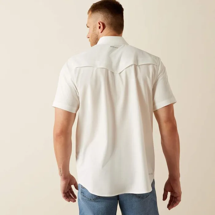 Men Button Down Shirts Ariat VentTEK Western Fitted Shirt White Men Button Down Shirts Ariat VentTEK Western Fitted Shirt White