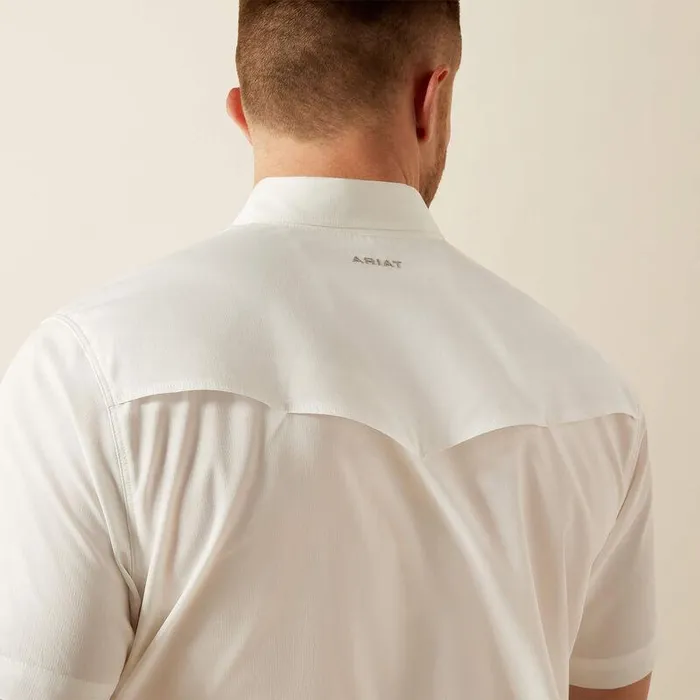 Men Button Down Shirts Ariat VentTEK Western Fitted Shirt White Men Button Down Shirts Ariat VentTEK Western Fitted Shirt White