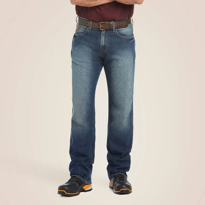 Men Denim Ariat Rebar M3 Loose DuraStretch Basic Stackable Straight Leg Jean Sierra