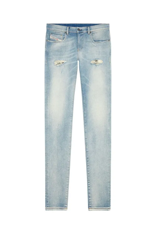 Men Diesel Jeans Slim Jeans 2019 DStrukt E9B40 Light Blue