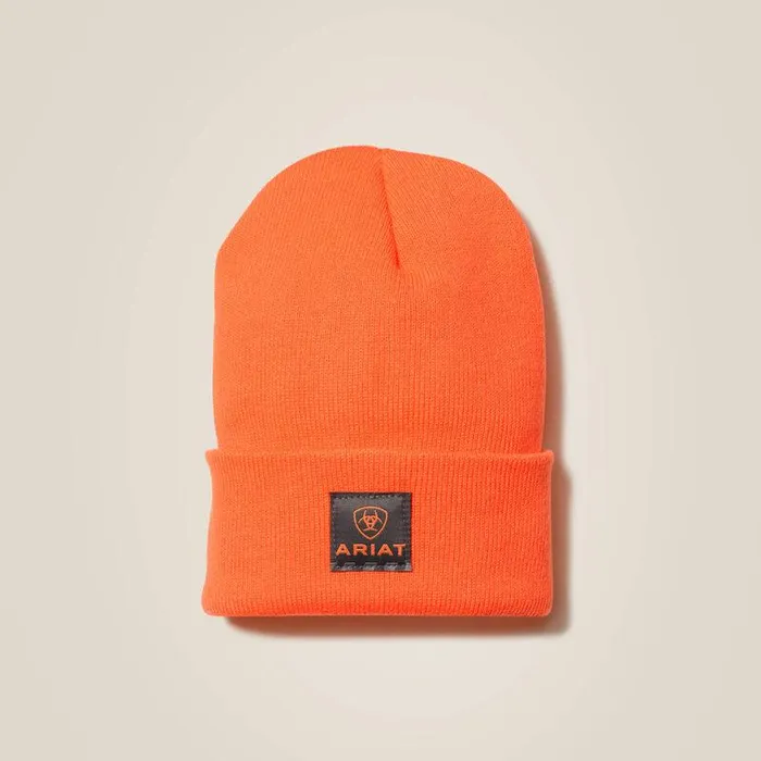 Men Hats and Beanies Ariat Rebar Watch Cap Orange