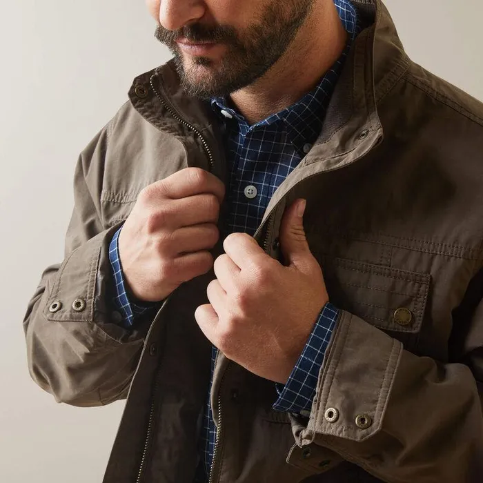 Men Jackets and Vests Ariat Calumet Field Jacket Banyan Bark Men Jackets and Vests Ariat Calumet Field Jacket Banyan Bark