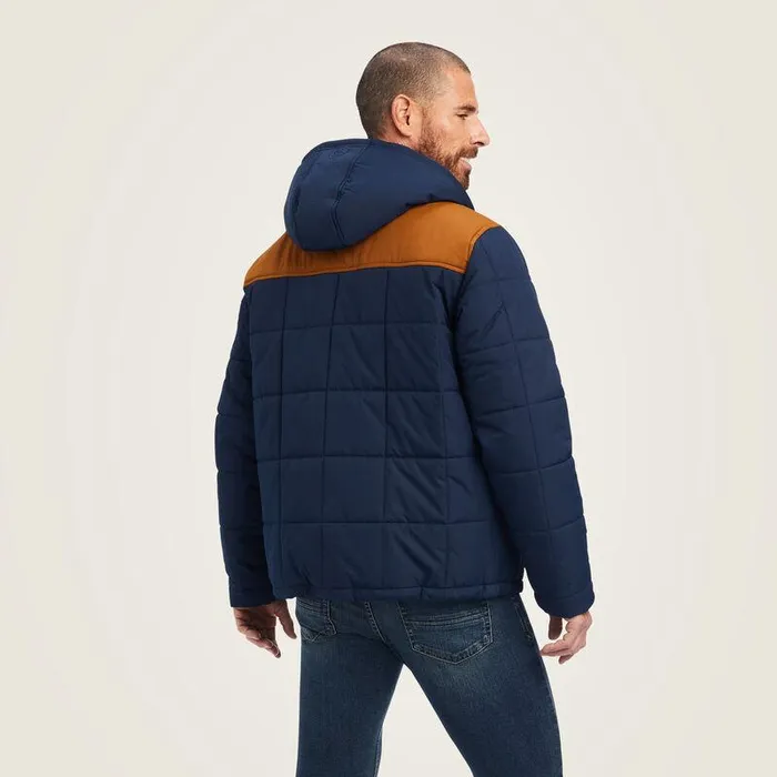 Men Jackets and Vests Ariat Crius Hooded Insulated Jacket Navy
