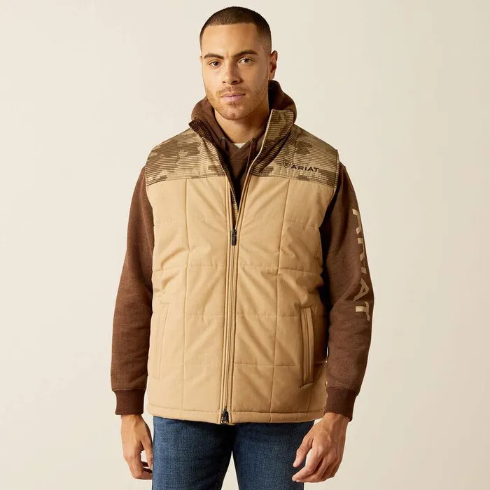 Men Jackets and Vests Ariat Crius Insulated Vest Cornstalk Heather