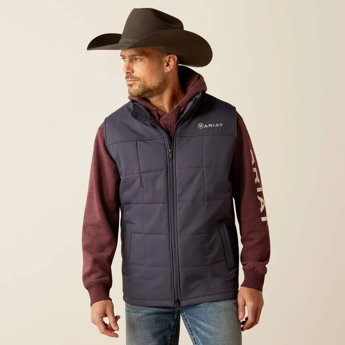 Men Jackets and Vests Ariat Crius Insulated Vest Odyssey Grey