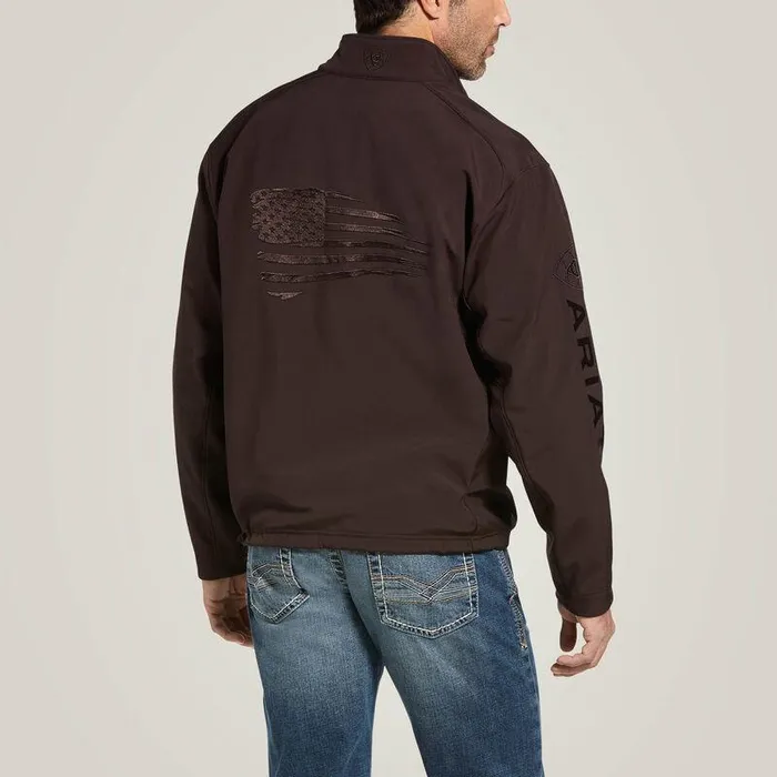 Men Jackets and Vests Ariat Logo 20 Patriot Softshell Water Resistant Jacket Coffeebean