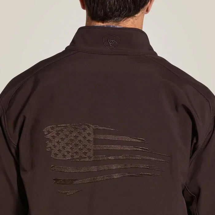 Men Jackets and Vests Ariat Logo 20 Patriot Softshell Water Resistant Jacket Coffeebean