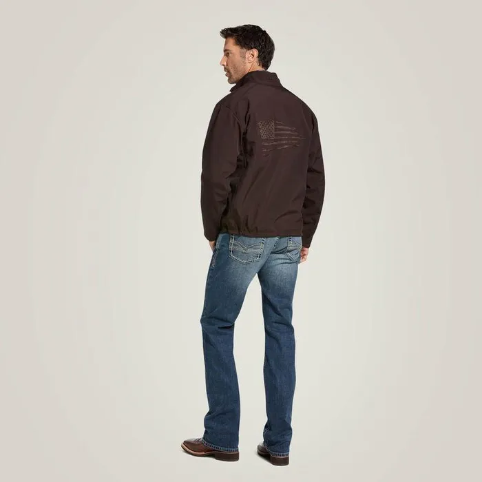 Men Jackets and Vests Ariat Logo 20 Patriot Softshell Water Resistant Jacket Coffeebean