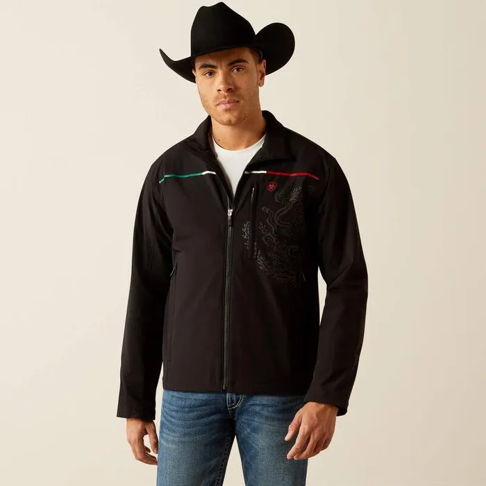 Men Jackets and Vests Ariat Pioneer StretchShell Mexico Jacket Black