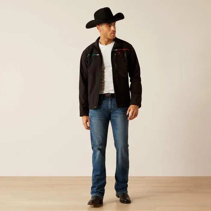 Men Jackets and Vests Ariat Pioneer StretchShell Mexico Jacket Black