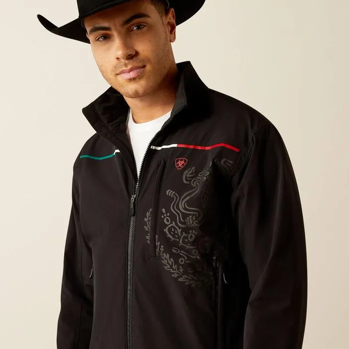 Men Jackets and Vests Ariat Pioneer StretchShell Mexico Jacket Black