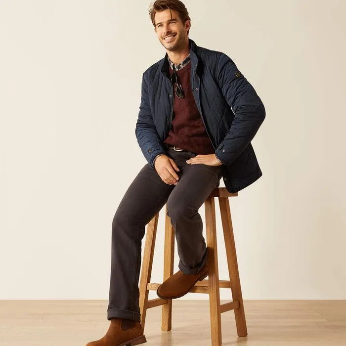 Men Jackets and Vests Ariat Woodside Jacket Navy