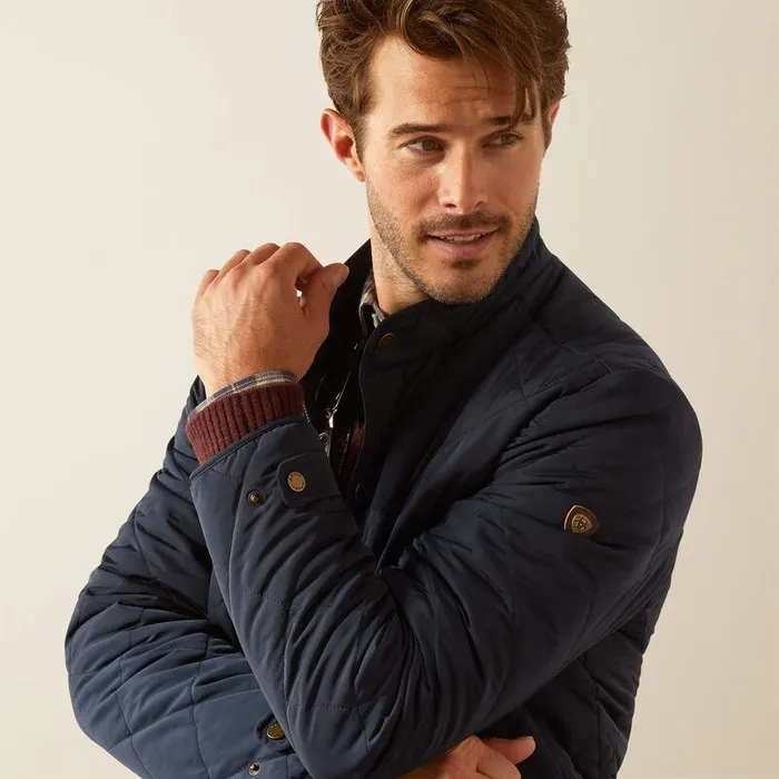 Men Jackets and Vests Ariat Woodside Jacket Navy