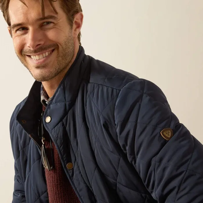 Men Jackets and Vests Ariat Woodside Jacket Navy