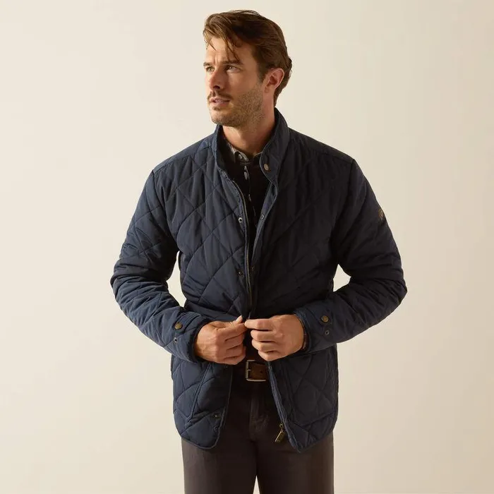 Men Jackets and Vests Ariat Woodside Jacket Navy