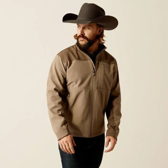 Men Jackets and Vests Ariat Wyatt Softshell Jacket Brindlemajor Brown