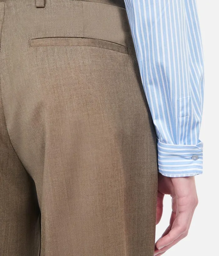Men Light Brown Wool Suit Trousers THE KOOPLES Blazers and Suits