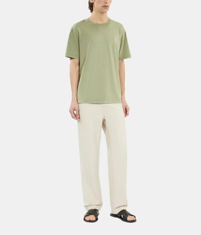 Men Light Green Tshirt With Logo Embroidery THE KOOPLES Tshirts