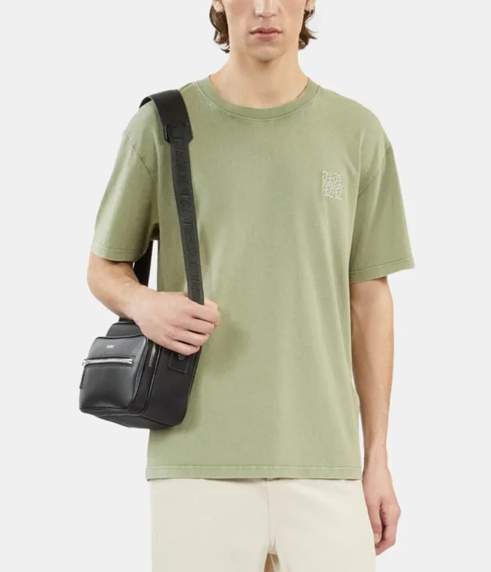 Men Light Green Tshirt With Logo Embroidery THE KOOPLES Tshirts